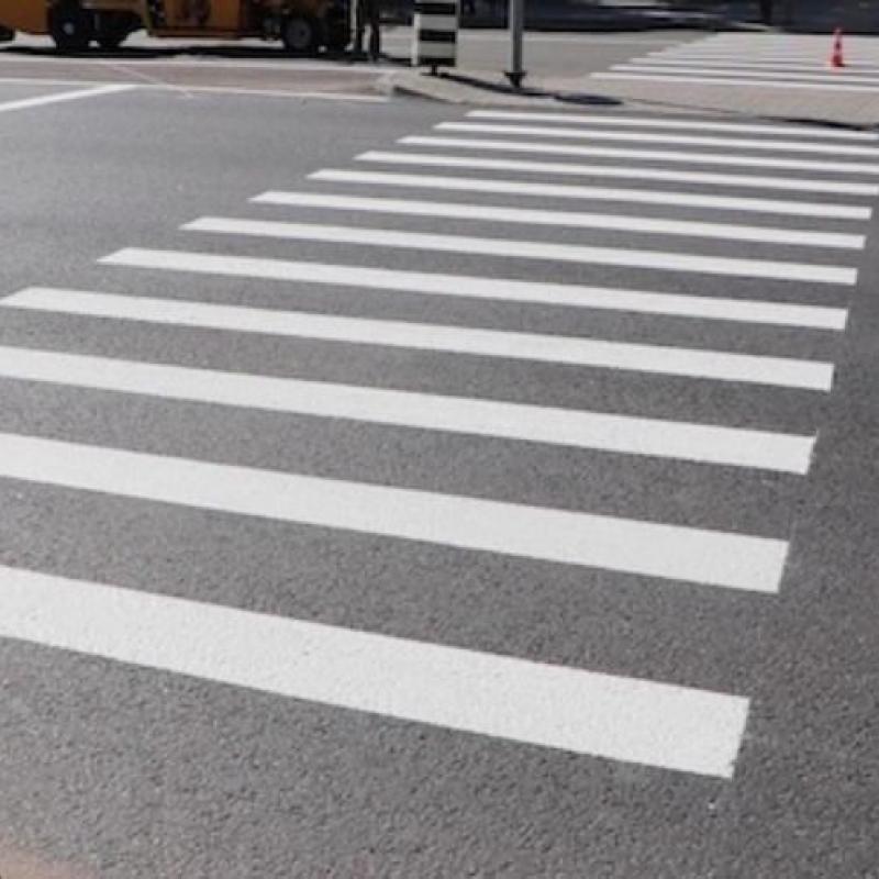 Нанесение дорожной разметки 1.14.1, 1.14.2 – «зебра»