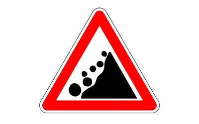 Дорожный знак 1.28 «Падение камней»