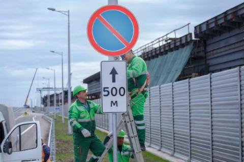 Установка дорожных знаков